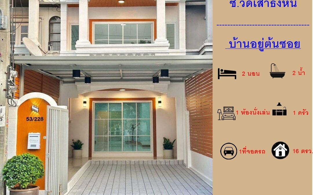 ขายทาวน์เฮ้าส์  16 ตร.ว ม.ลภาวัน 3 ซ.วัดเสาธงหิน  ทำเลดี ต้นซอย  แต่งใหม่พร้อมอยู่  จัดกู้ฟรี