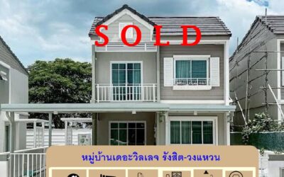 ขายถูกสุดในโครงการบ้านแฝด 2 ชั้น 35.9 ตร.ว หมู่บ้านเดอะวิลเลจ รังสิต-วงแหวน  บ้าน2ปีเทียบมือ 1 จัดกู้ให้ฟรี